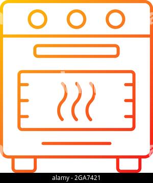 Bake in oven gradient linear vector icon Stock Vector