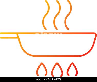 Fry pan gradient linear vector icon Stock Vector