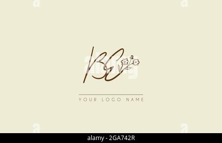 Initial letter BE Or EB  Signature handwritten wedding botanical floral icon logo vector  design  illustration Stock Vector