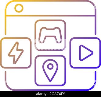 App distribution platforms gradient linear vector icon Stock Vector