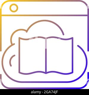 Online library gradient linear vector icon Stock Vector