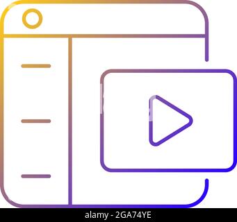 Video platforms gradient linear vector icon Stock Vector