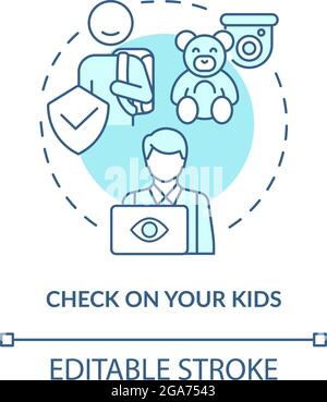 Check on your kids concept icon Stock Vector