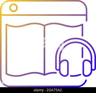 Audiobook online platforms gradient linear vector icon Stock Vector