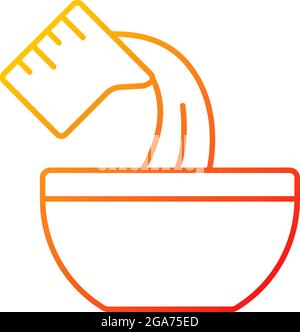 Pour cooking ingredient gradient linear vector icon Stock Vector