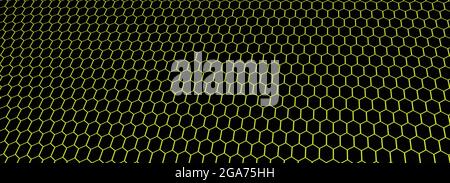 Background of the abstract illustration of yellow hexagons Stock Vector