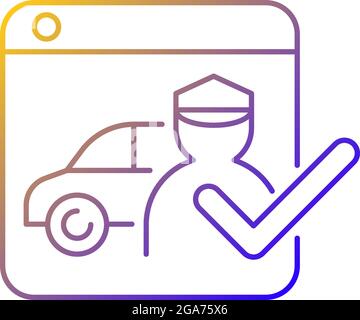 Ride-hailing platforms gradient linear vector icon Stock Vector