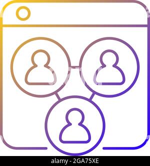 Collaborative platforms gradient linear vector icon Stock Vector
