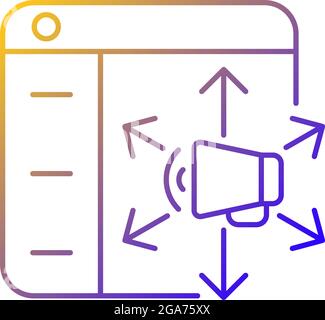 Content distribution platforms gradient linear vector icon Stock Vector