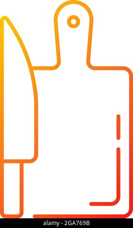 Cutting board gradient linear vector icon Stock Vector