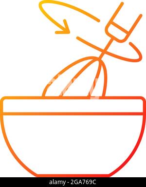 Stir cooking ingredient gradient linear vector icon Stock Vector