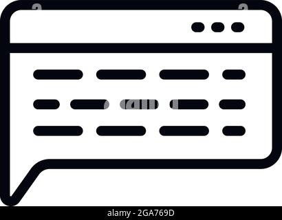 Computer chatbot icon. Outline Computer chatbot vector icon for web design isolated on white background Stock Vector
