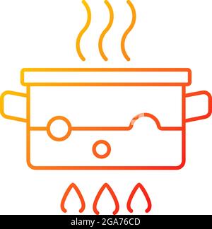Boil for cooking gradient linear vector icon Stock Vector