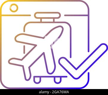 Online booking systems gradient linear vector icon Stock Vector