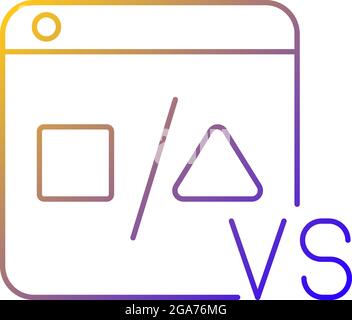 Comparison platforms gradient linear vector icon Stock Vector