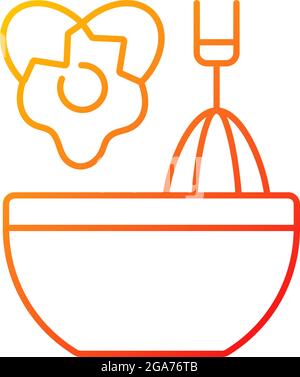 Scramble cooking ingredient gradient linear vector icon Stock Vector