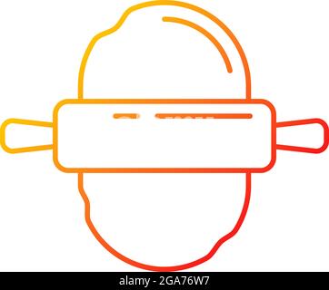 Roll out dough gradient linear vector icon Stock Vector