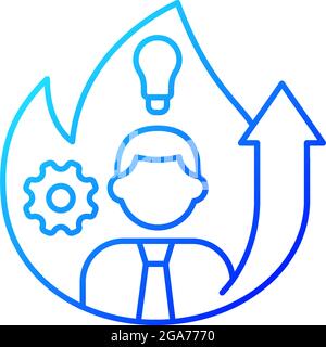 Increased motivation gradient linear vector icon Stock Vector