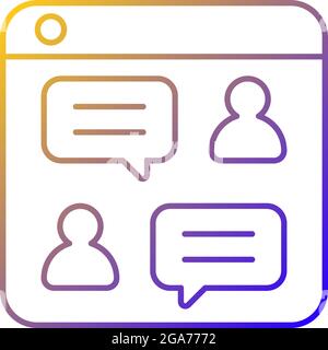 Social discussion platforms gradient linear vector icon Stock Vector