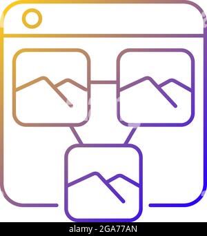 Photo sharing platforms gradient linear vector icon Stock Vector
