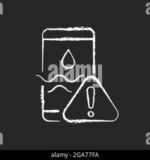Water damage chalk white icon on dark background Stock Vector