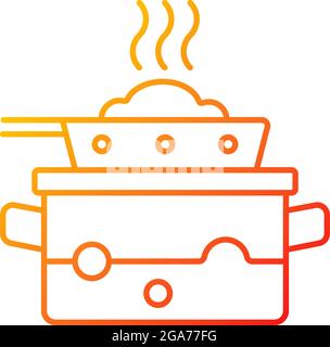 Steam for cooking gradient linear vector icon Stock Vector