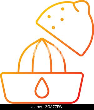 Squeeze lemon gradient linear vector icon Stock Vector