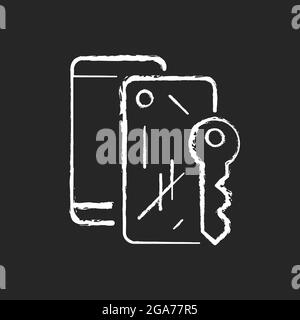 Scratched housing chalk white icon on dark background Stock Vector