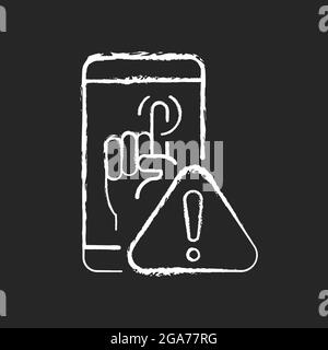 Touch display not working chalk white icon on dark background Stock Vector