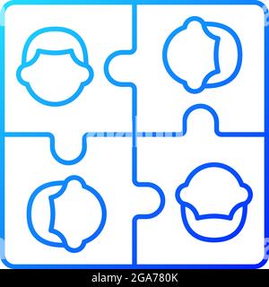 Team building gradient linear vector icon Stock Vector