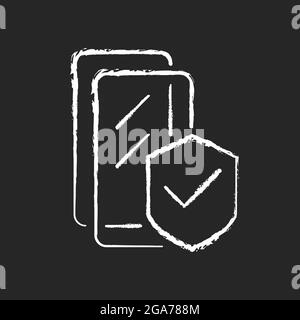 Screen protectors chalk white icon on dark background Stock Vector