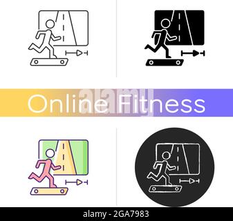 Online fitness jogging icon. Stock Vector