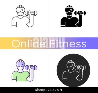 Virtual reality fitness icon. Stock Vector