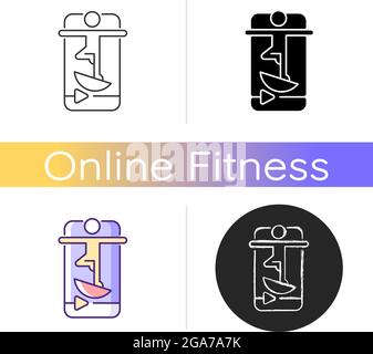 Online fitness balance training icon. Stock Vector