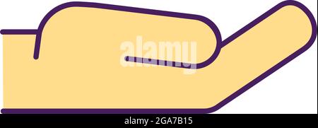 Hand of mercy RGB color icon. Stock Vector