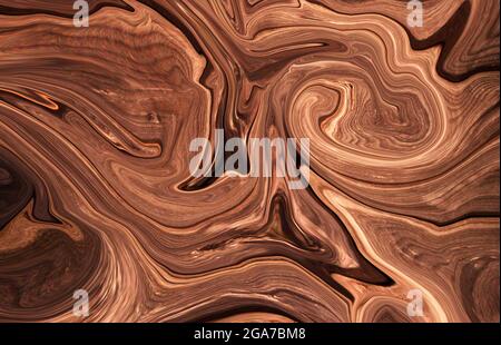 Brown Psychedelic liquid marble fluid abstract art background design. Trendy liquid marble style. Ideal for web, advertisement, prints, wallpapers. Stock Photo