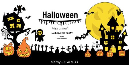 Illustration of the card of the Halloween Stock Vector