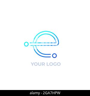 vector logo, E letter line design Stock Vector