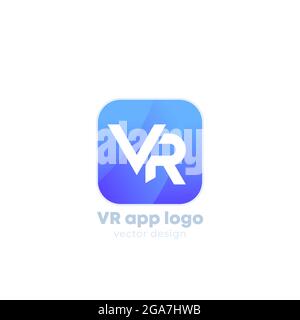 VR logo icon for apps, vector design Stock Vector