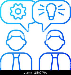 Brainstorming gradient linear vector icon Stock Vector