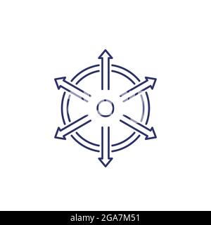 expansion line icon on white Stock Vector