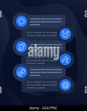microbe and virus infographics with line icons Stock Vector