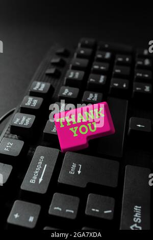 Inspiration showing sign Thank You. Business showcase a polite expression used when acknowledging a gift or service Abstract Giving Story Writing Tips Stock Photo