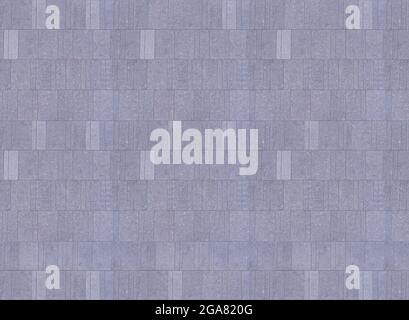 Building exterior wall made of light gray artificial stone, seamless texture pattern Stock Photo