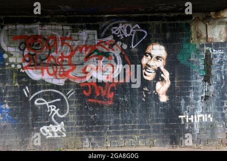 Bob Marley Street Art In Birmingham England UK Stock Photo