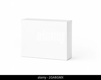 White blank box for drug or other goods isolated on white background. Realistic 3d illustration Stock Photo