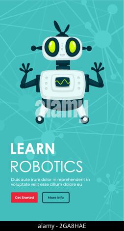 Learn robotics, website with info and classes Stock Vector