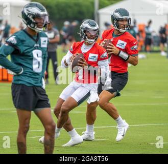 Philadelphia Eagles' Jalen Hurts in action during practice at NFL football  team's training camp, Saturday, July 30, 2022, in Philadelphia. (AP  Photo/Chris Szagola Stock Photo - Alamy