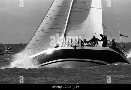 AJAXNETPHOTO. 1985. SOLENT, ENGLAND. - FASTNET RACE START - YACHT JACOB IN ROUGH WEATHER AT THE START. PHOTO:JONATHAN EASTLAND/AJAX REF:FNTR85 3A 61 Stock Photo