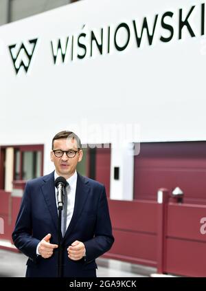 Prime Minister Mateusz Morawiecki visits the Wisniowski factory in the ...